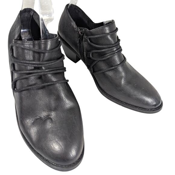 ROCKET DOG! BLACK SIDE ZIPPER LACE-UP FRONT CHUNKY HEEL BOOTIE HEELS! SZ 8.5 - Picture 7 of 7